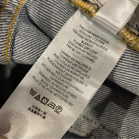 We The Free Distressed Button Fly Distressed Blue Denim Jeans - Picture 9 of 15